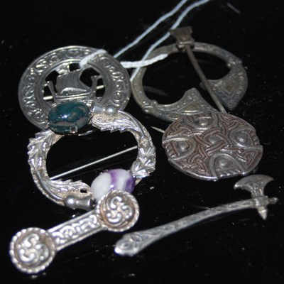 Lot 304 - Six assorted Scottish silver Arts and Crafts...