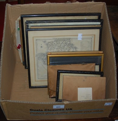 Lot 824 - Box - assorted prints and engravings,...