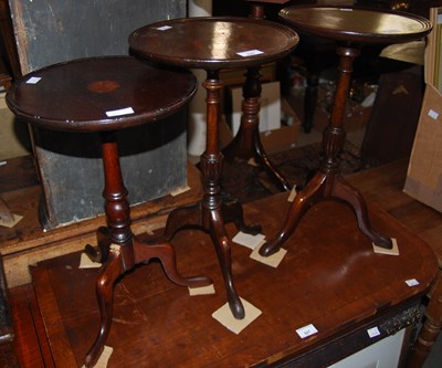 Lot 826 - A pair of mahogany wine tables together with...