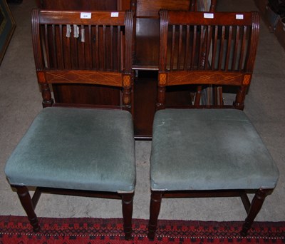 Lot 838 - A pair of 19th century mahogany and inlaid...