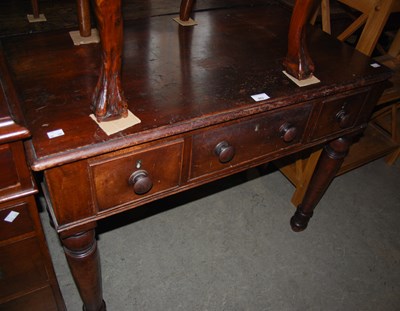 Lot 853 - An early 20th century stained pine side table...