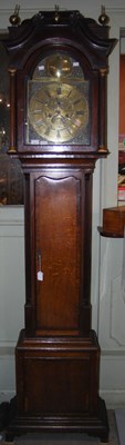 Lot 857 - A  late 18th/ 19th century oak longcase clock,...