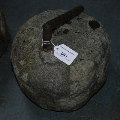 Lot 953 - An antique curling stone.