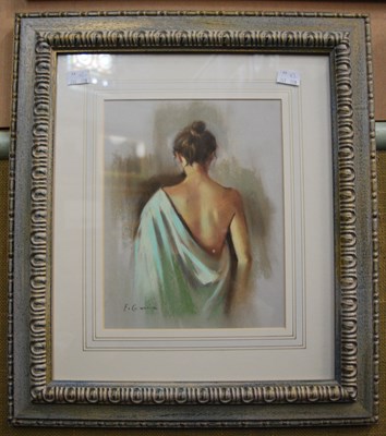 Lot 696 - F. Garcia  
The White and Pink Robe 
pastel,...
