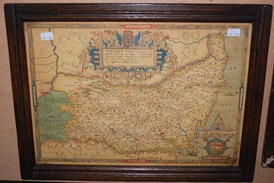 Lot 769 - A facsimilie map 'Parte of Norfoke' with hand...