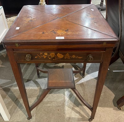 Lot 828 - An Edwardian mahogany and marquetry inlaid...