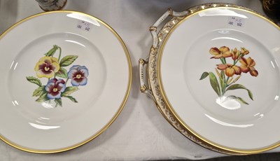 Lot 380 - A group of five Royal Worcester cabinet plates...