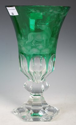 Lot 28 - A 20th century Bohemian green and clear glass...