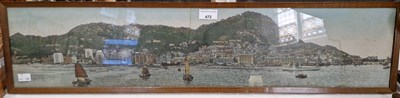 Lot 472 - An early 20th century silkwork panel of Hong...