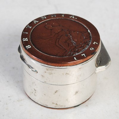 Lot 152 - A Victorian silver circular box with 1797...
