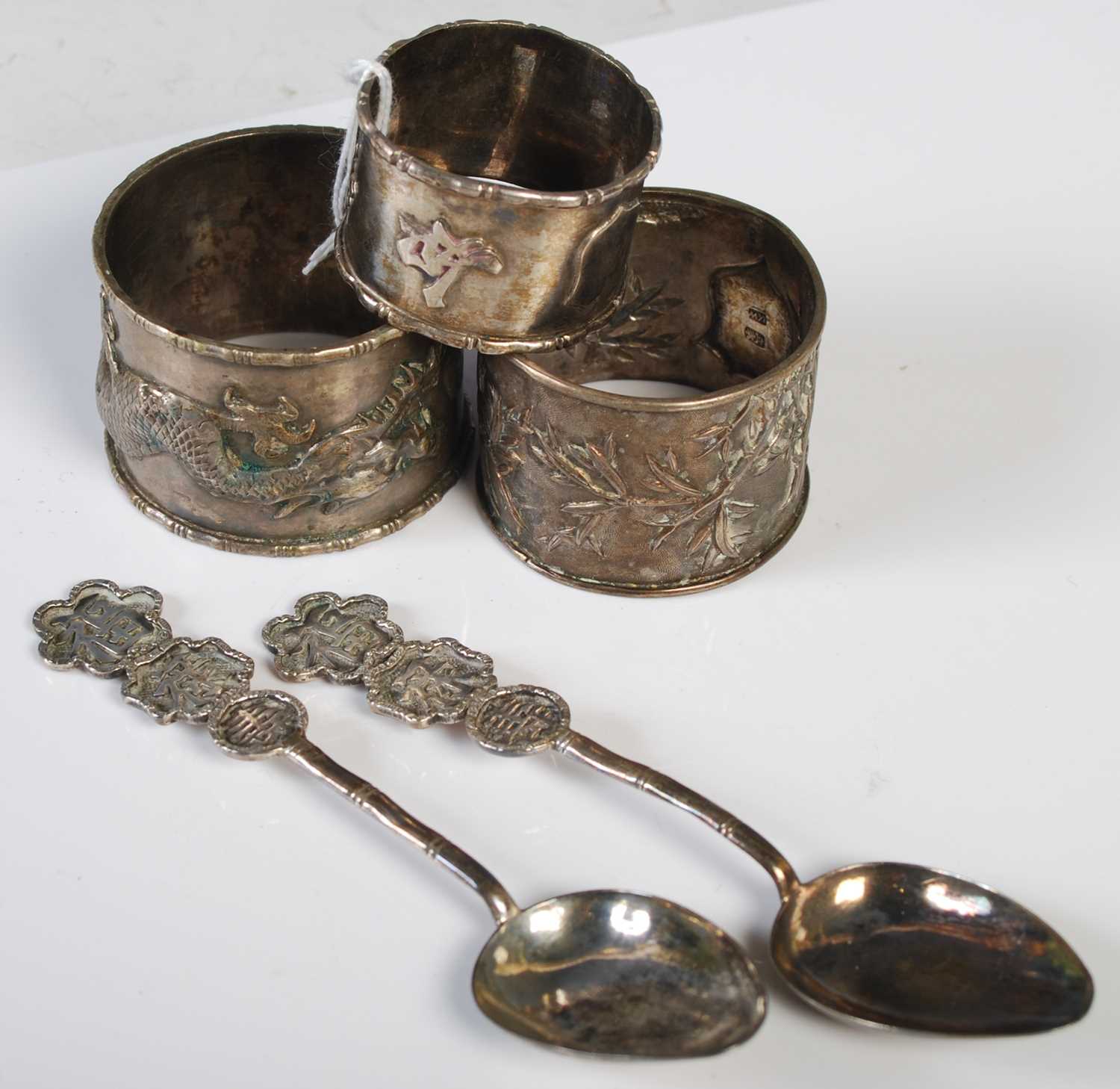 Lot 159 - A collection of Chinese silver, late 19th /...