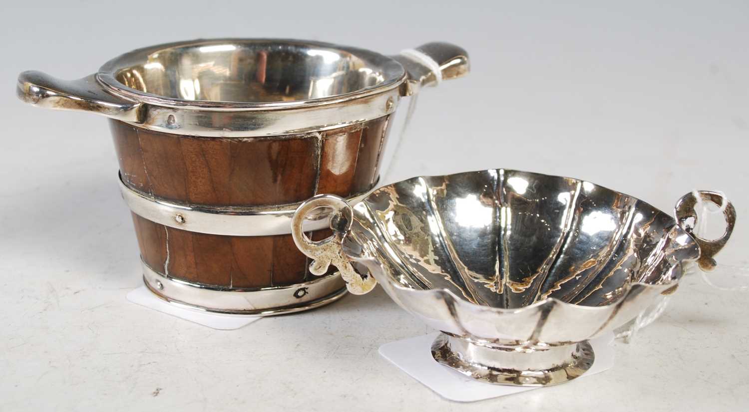 Lot 163 - An antique Scottish white metal mounted and...