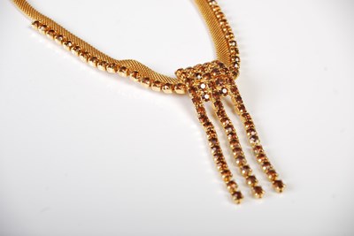 Lot 94 - Yellow metal costume jewellery necklace with...