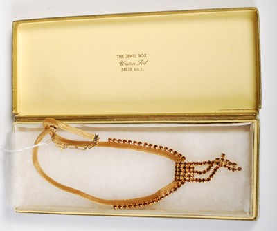 Lot 94 - Yellow metal costume jewellery necklace with...