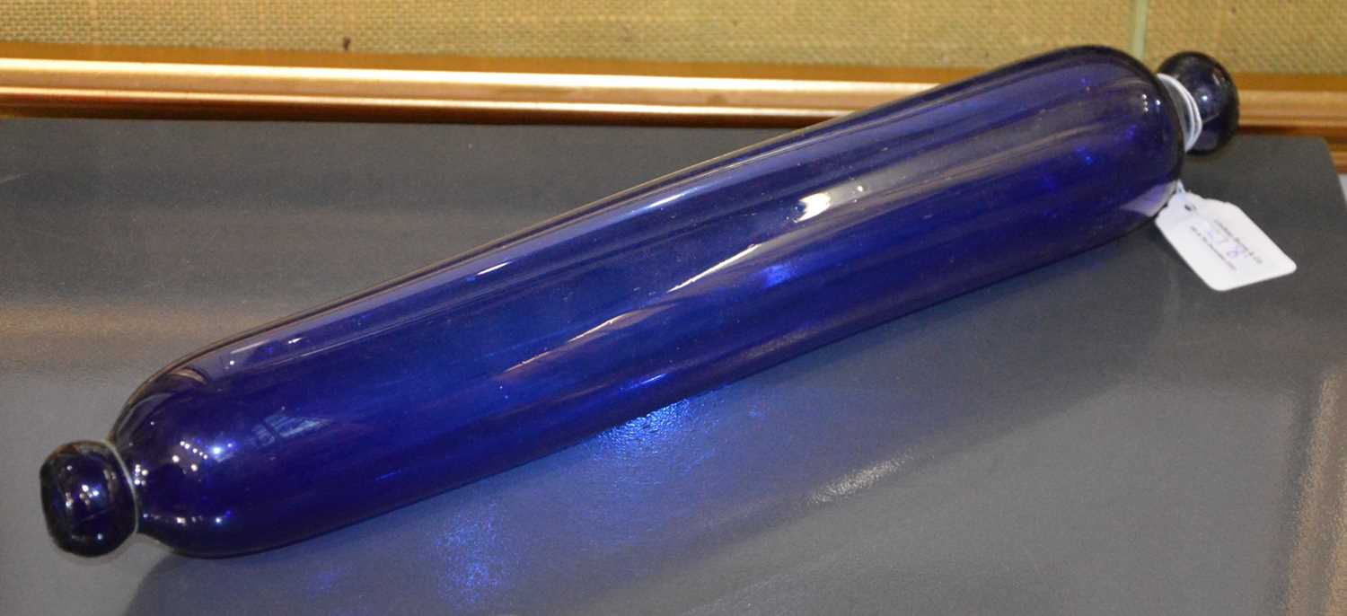 Lot 29 - A 19th century Bristol blue glass rolling pin,...