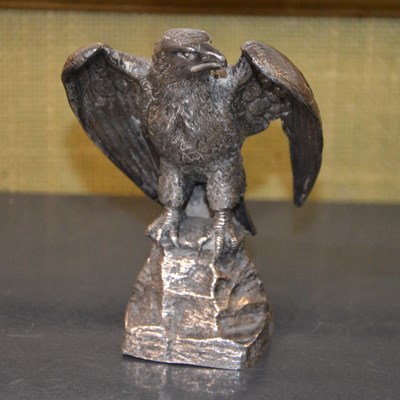 Lot 120A - A white metal model of an eagle, modelled...