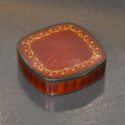 Lot 139A - A Continental silver and red enamel rounded...