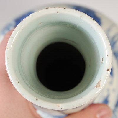 Lot 573 - A Chinese porcelain blue and white bottle vase,...