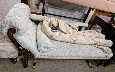 Lot 874 - A 19th century mahogany chaise longue, with...