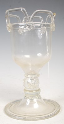 Lot 61 - A continental antique glass goblet, the bowl...