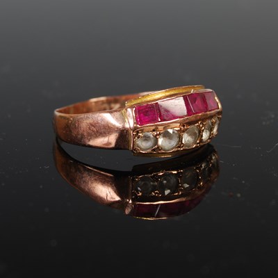 Lot 72 - A yellow metal, paste and synthetic ruby...