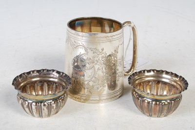 Lot 106 - A Birmingham silver christening mug with...