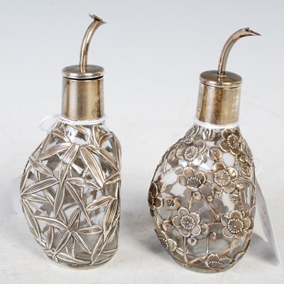 Lot 139 - A pair of Sterling silver mounted clear glass...