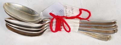 Lot 148 - A set of six Edward VIII silver dessert spoons,...