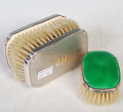Lot 152 - A Birmingham silver and green enamel hair...