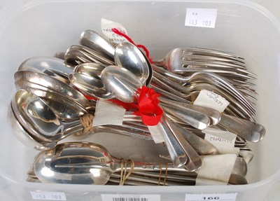 Lot 166 - A suite of Edwardian silver flatware, London...