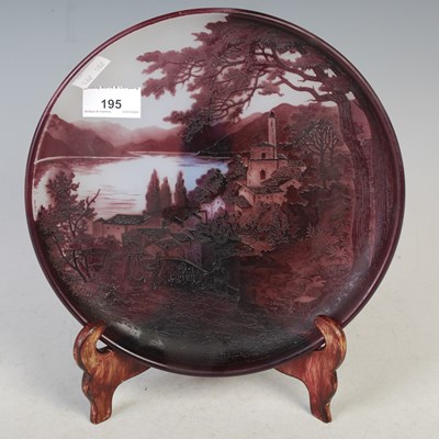 Lot 195 - A Muller Freres, Luneville cameo glass dish,...