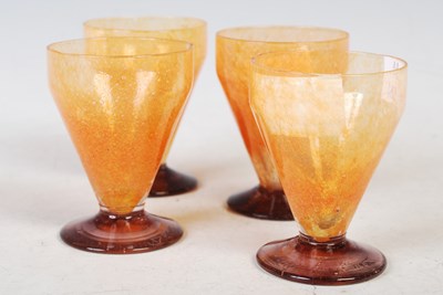 Lot 211 - Daum, Nancy, four orange and purple glass...