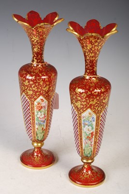 Lot 214 - A pair of late 19th century Bohemian opaque...