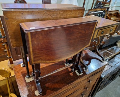 Lot 596 - A late 19th century drop-leaf occasional table,...