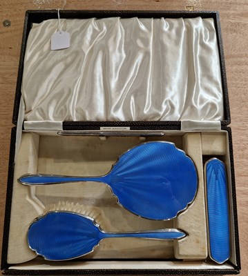 Lot 166B - A vintage Birmingham silver and sky-blue...