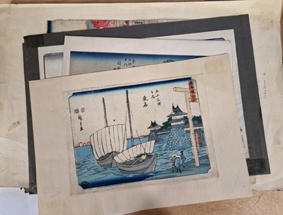 Lot 485 - A collection of assorted Japanese woodblock...