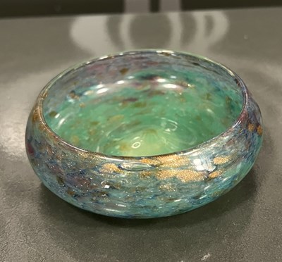 Lot 12 - A Monart glass pin dish, shape Y, mottled...