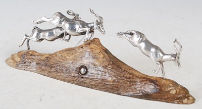Lot 21 - Patrick Mavros, a silver and wood figure group...