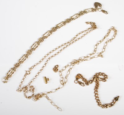 Lot 74 - Two 9ct gold bracelets, together with two 9ct...