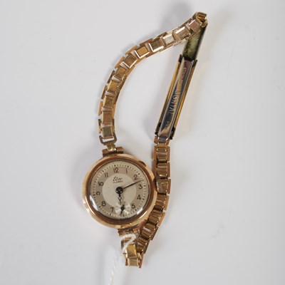 Lot 80 - A vintage 9ct gold cased ladies Elco 15-jewel...