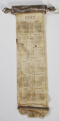 Lot 93 - A Victorian white metal mounted printed cloth...