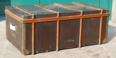 Lot 20B - A smart 20th century teak canvas and brass...