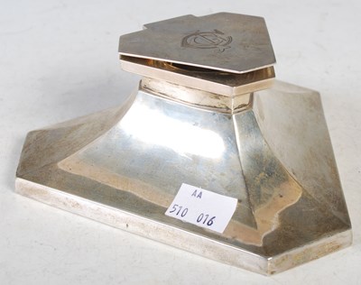 Lot 125 - A London silver mounted triangular-shaped...