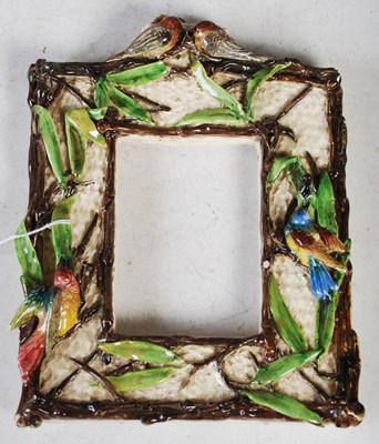 Lot 109 - A pottery rectangular photograph frame...