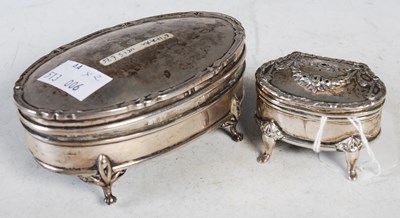Lot 151 - A Birmingham silver oval-shaped dressing table...