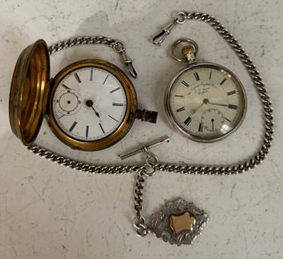 Lot 84 - A Birmingham silver open faced pocket watch...