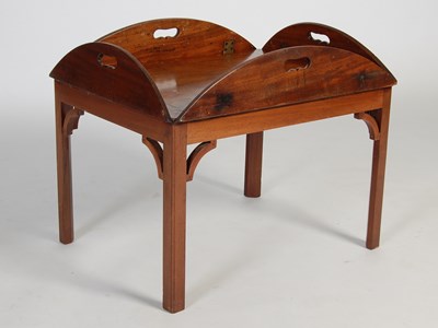 Lot 48 - A 19th century mahogany butlers tray mounted...