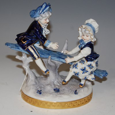 Lot 25 - Volkstedt Rudolstadt, a porcelain figure group...