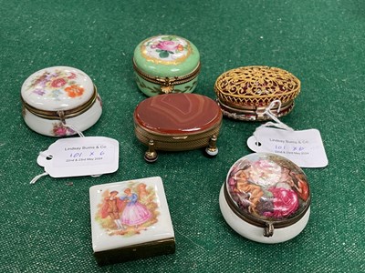 Lot 101 - A group of six assorted gilt metal mounted...