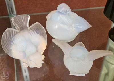 Lot 7 - Three assorted Sabino opalescent glass models...